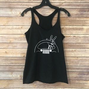 Jeep black graphic tank top size medium.